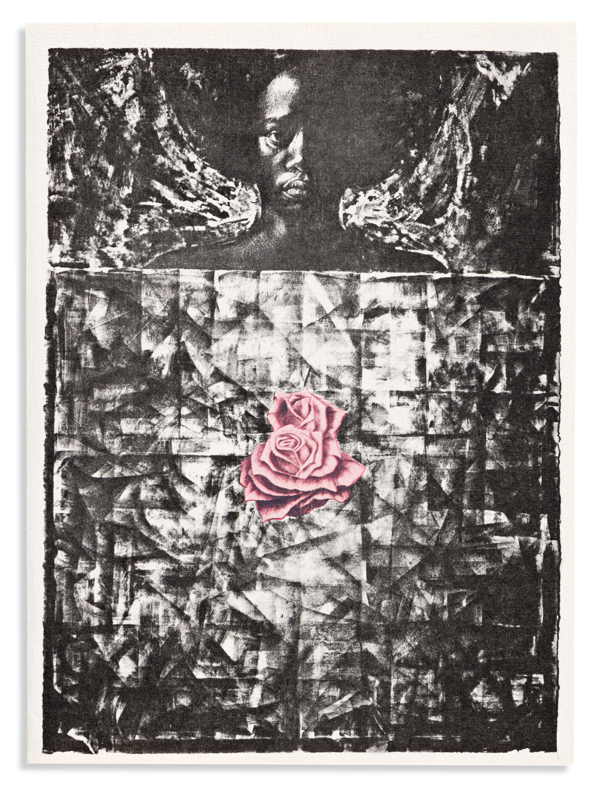 (ART.) Charles White. Reproduction of his Love Letter 1 on a card calling for the release of Angela Davis.